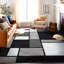 Tapis gris / blanc / noir à motif géométrique Astika-21270882