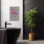 Pink Flamingo Fashion Geometric Modern Bird Flamingo Tropical Wall Art Print-354556318