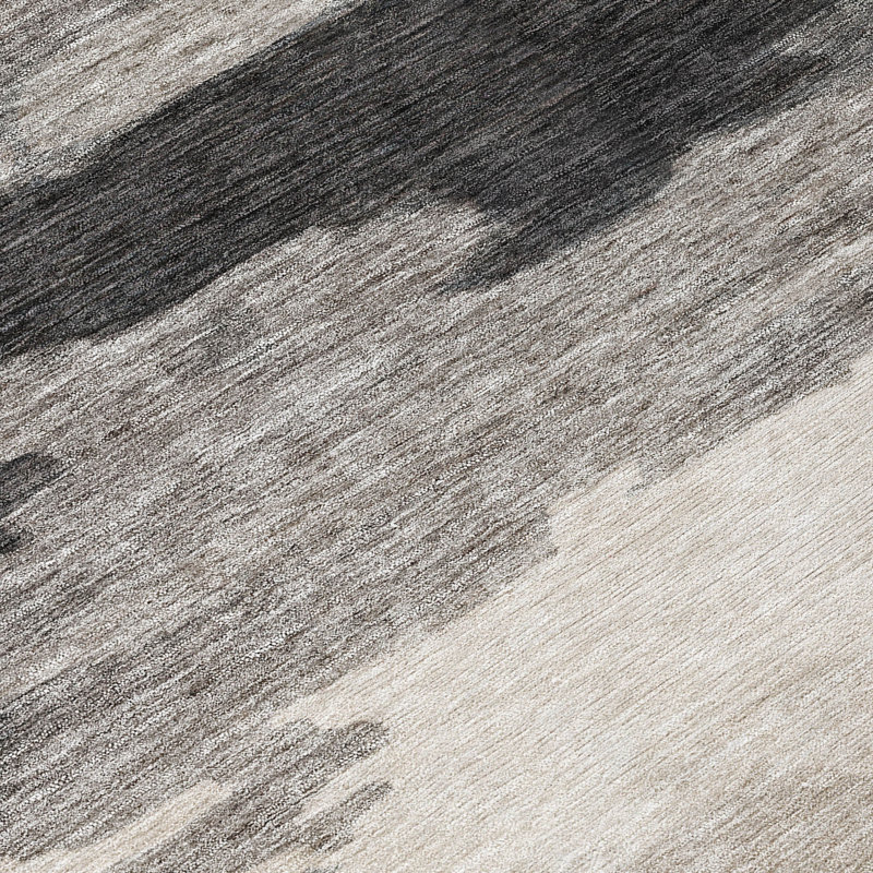 Machine Washable Indoor/Outdoor Chantille ACN2876 Abstract Rug, 9' x 12', Black