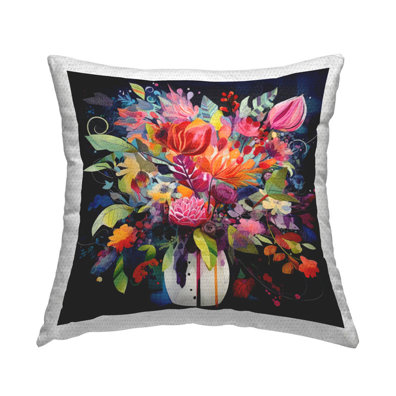 Floral Outdoor Throw Pillow