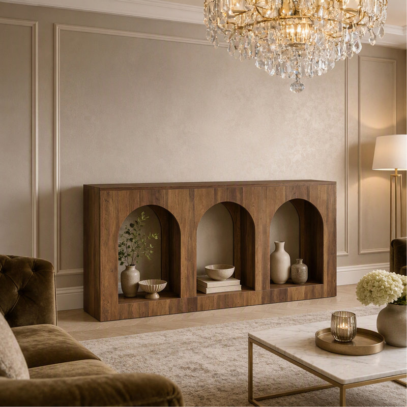 Table d'appoint Classic Design, table de vestibule arquée, console (table seulement)