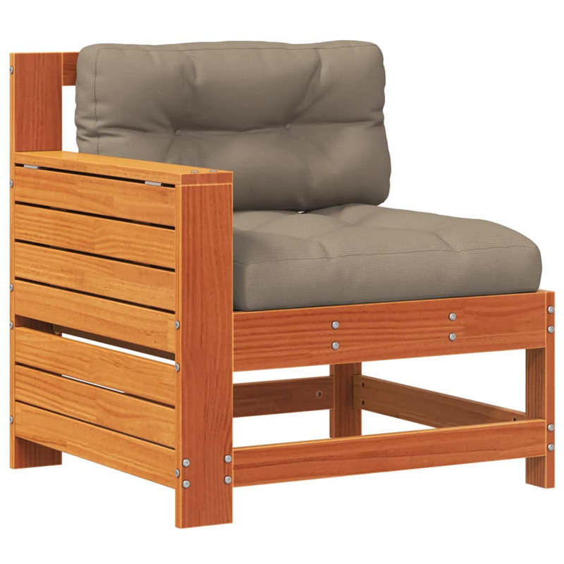 Beca 69cm Wide Patio Sofa with Cushions, Wax Brown, Taupe