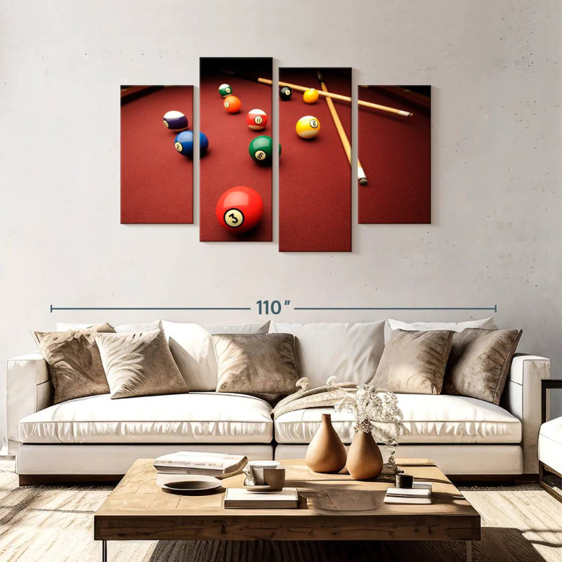 Senne, jeu de billard, H 48 po x l 75 po