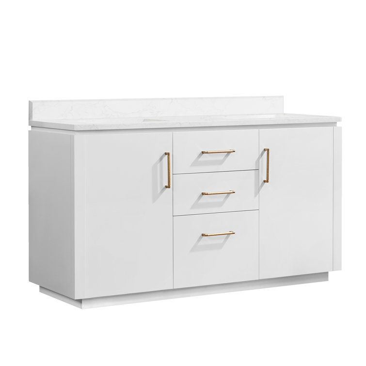 Cloverfield 60'' Double Bathroom Vanity with Cultured Marble Top