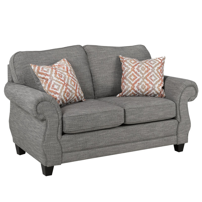 Canapé en tissu Baskerville, gris, H 39 po x l 64 po x P 37 po, 2