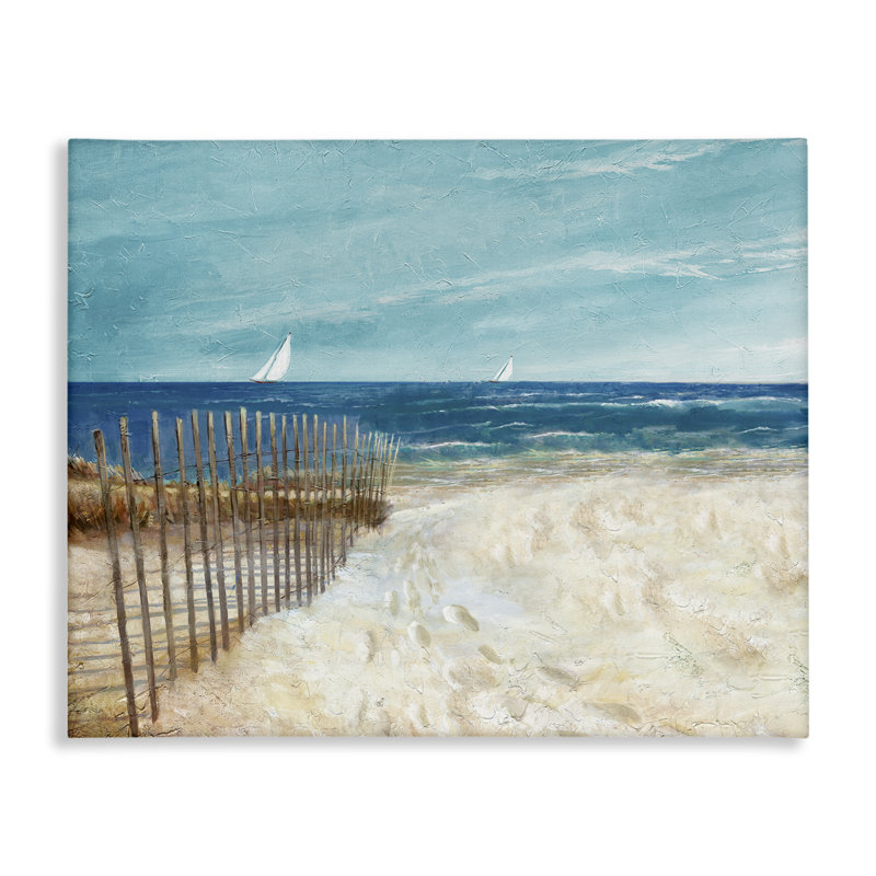 Footprints by Sandy Fence Canvas Wall Art by Ruane Manning, 24" H x 30" W