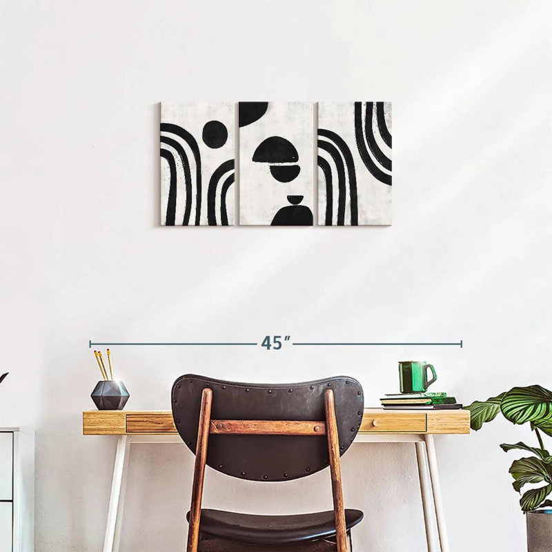 Impression sur toile simple et abstraite, H 15 po x l 32 po