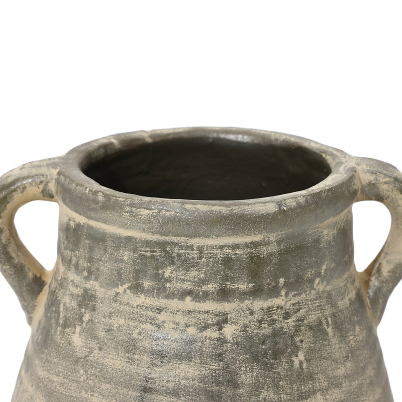 Handmade Terracotta Table Vase, 12.99" H x 9.65" W x 9.65" D