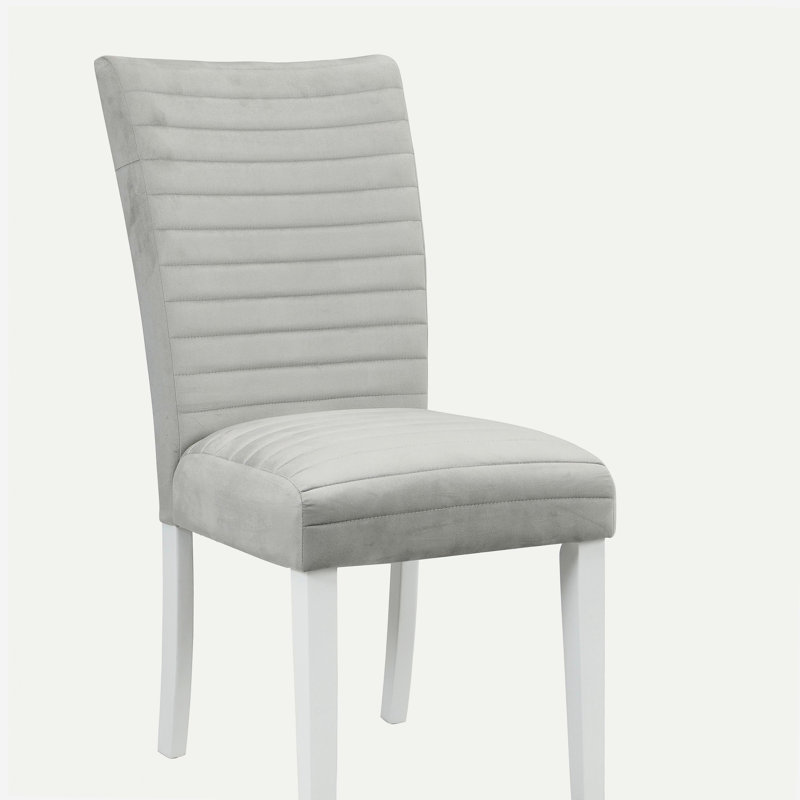 Ensemble de 2 chaises d'appoint en velours gris et blanc à finition brillante élisaveta