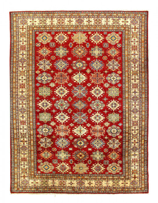 Tapis Kazak finement noué à la main 9 pi x 12 pi 1 po