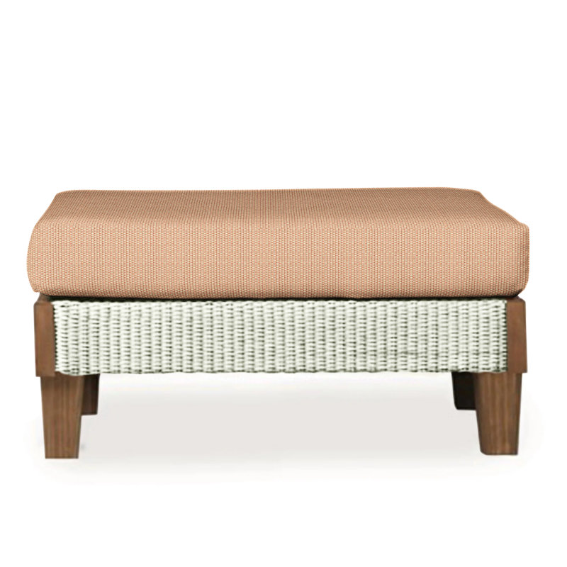 Catalina Outdoor Ottoman, Decorline Navy, Ivory