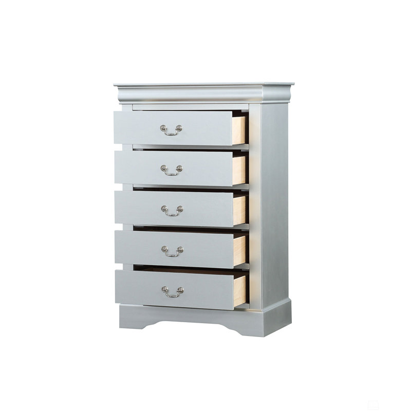 Commode 5 tiroirs avec poignées en métal