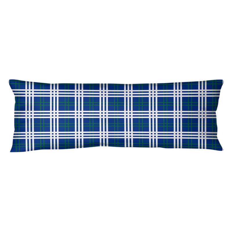 Coussin de soutien en polyester Seattle, Bleu/vert/blanc, Microfibre