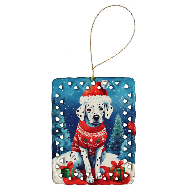 Ornement en porcelaine de Noël dalmatien, Dalmatien 3438