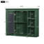 Armoire à pharmacie de 35 po x 27,5 po, armoire de rangement murale pour salle de bain, armoire de salle de bain moderne avec miroir, armoire à miroir avec 6 tablettes ouvertes-1430109528