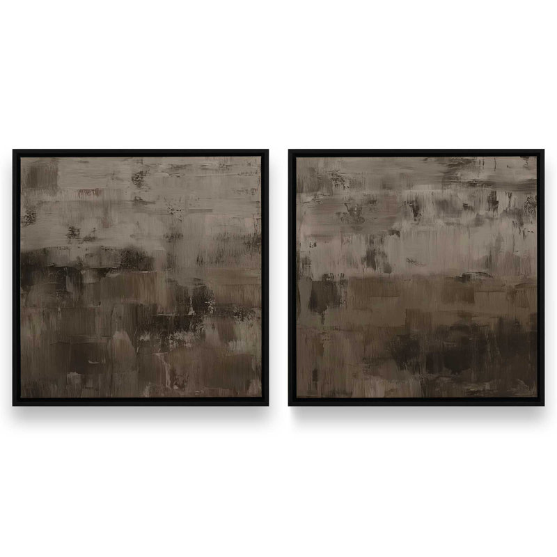 «Echoes of Shadow», ensemble de 2 impressions, 12 po x 12 po, Cadre flottant noir satiné