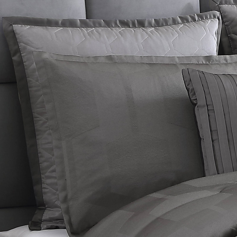 Gilmore Gray Microfiber Queen Comforter Set
