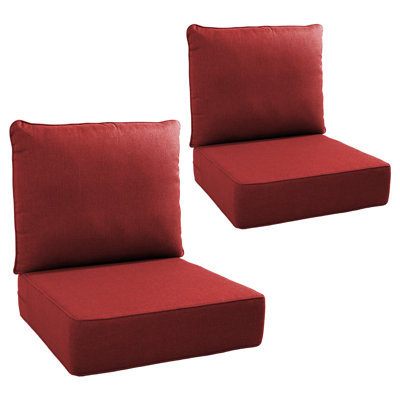 Ensemble de coussins et coussins de patio Allo 24 po x 22 po x 6 po Allo - intérieur / extérieur à siège profond résistant à l'eau et à la décoloration