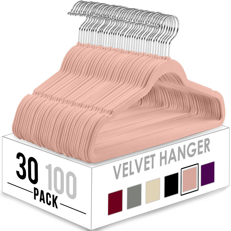 Cintre anti-dérapant standard Niyelli pour costume / manteau, 30, Rose