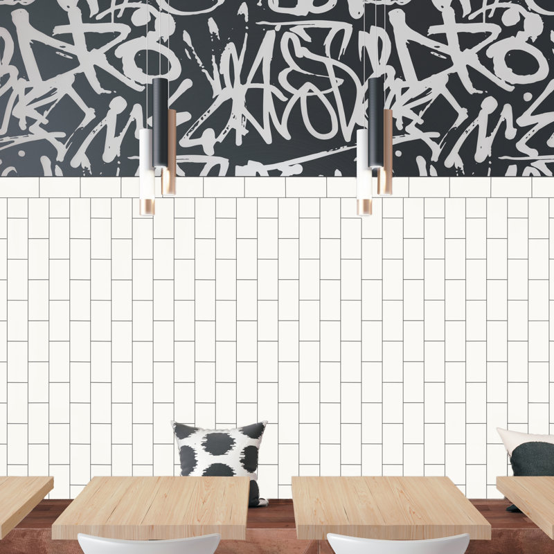Curvaceous 3" x 6" Ceramic Wall Tile, White