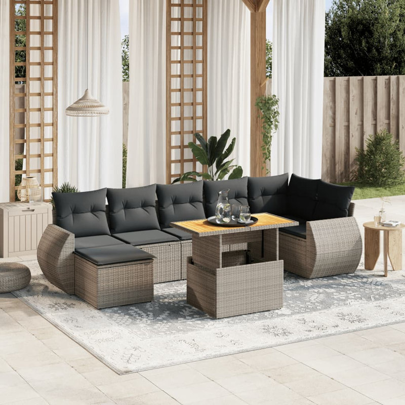 Ensemble de canapé de jardin Vidaxl gris