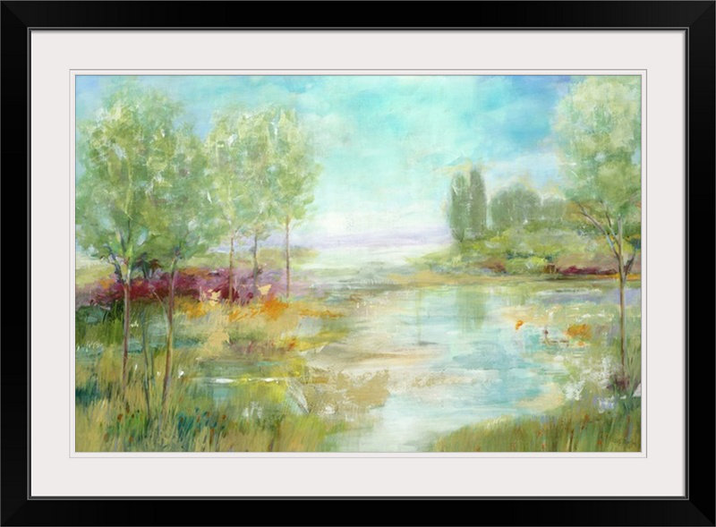 « lowlands » par jill martin, reproduction d’art, Cadre noir, H 20 po x l 26 po x P 1 po