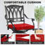 Ensemble de 3 barres pivotantes en aluminium coulé avec trou pour parasol et coussins en oléfine