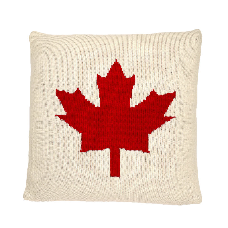 O Canada Throw Pillow, 26" x 26", Red/Cream, Polyester/Polyfill