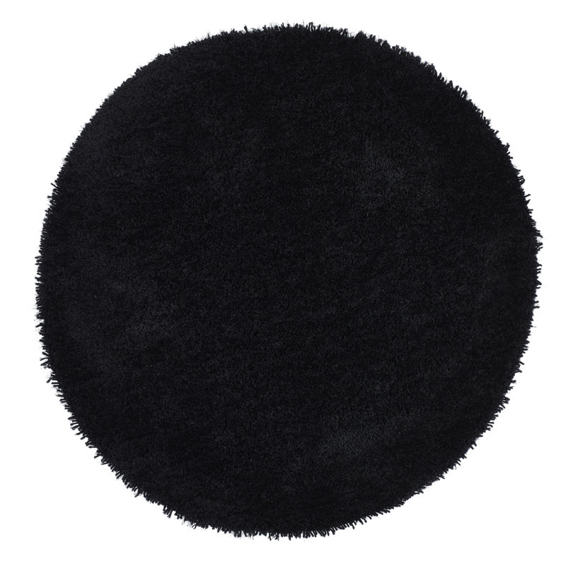Coopers Black Shaggy Rug, Round 133cm