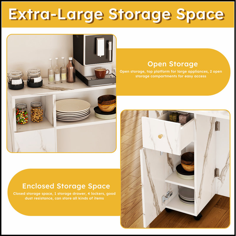 Multifunctional Folding Dining Table with Wall-Mounted Sideboard & Storage for Small Apartments
