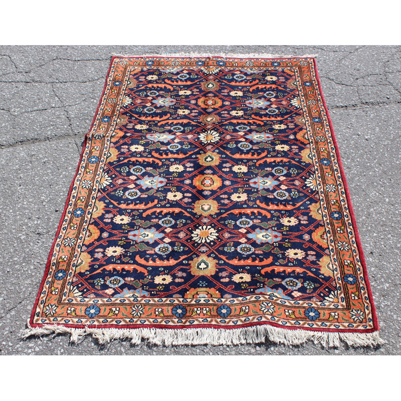 Tapis tribal bleu marine 3X5
