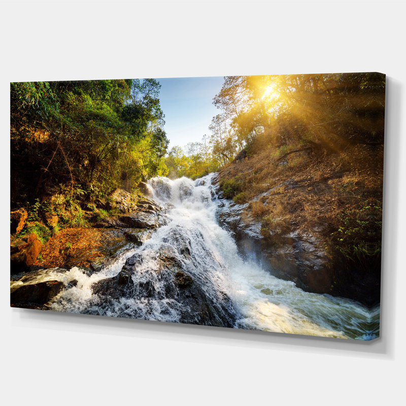 Forêt, cascade, art mural, impression de photographie de paysage naturel, H 16 po x l 32 po x P 1 po