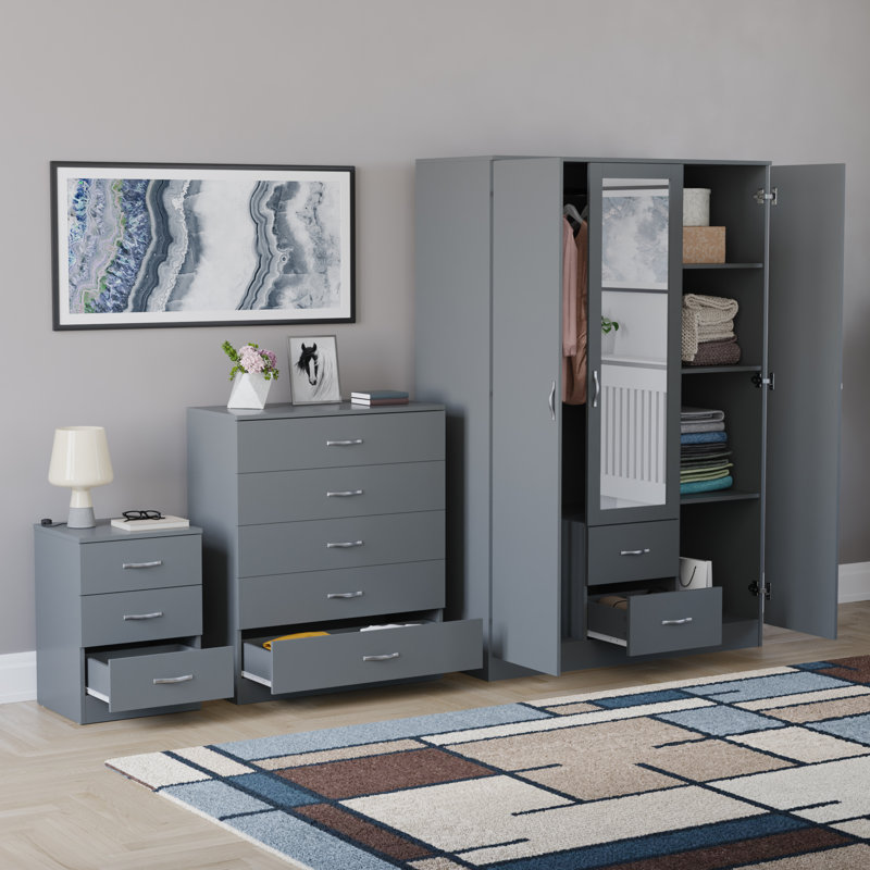 Maybery Piece Bedroom Set, Grey