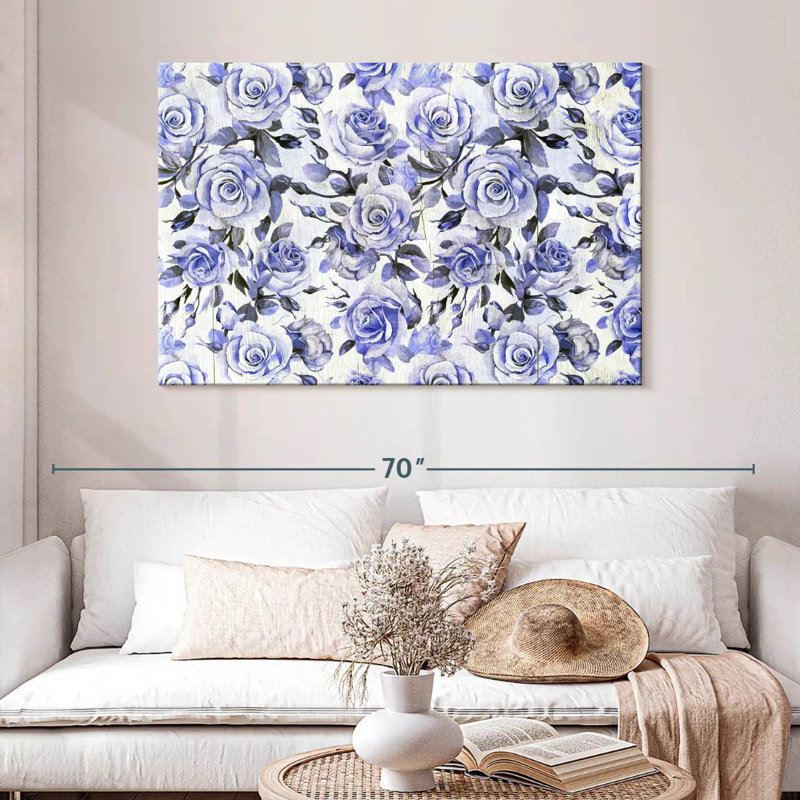 Kerner Blue Roses, 32" H x 48" W