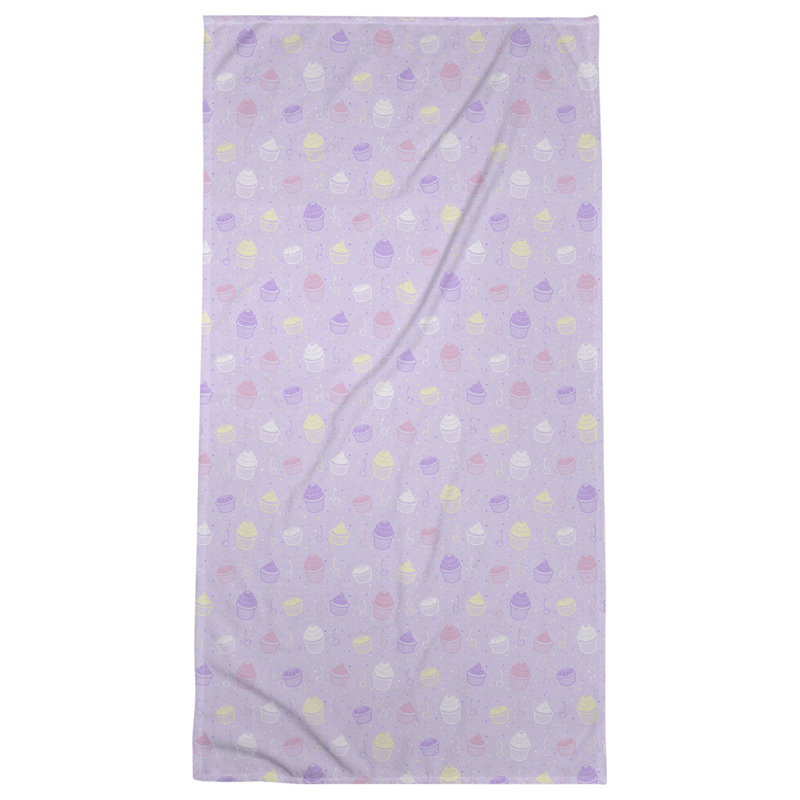 Serviette de bain classique cupcake, Alternance de mauve