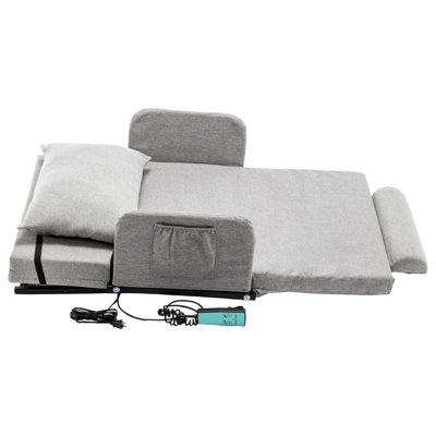Electric Bed With Rails, 300 Lbs Support, 4 - 68 Lift, Machine Washable Fabric, Ideal For Mobility And Patient Care Angle, Soft Cover, Challenged