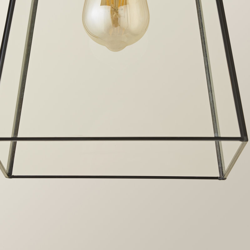 19cm H Glass Square Lamp Shade ( Clip On ), Black