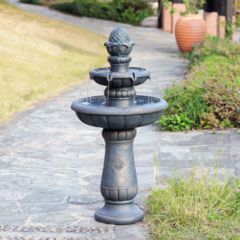 Weather Resistant Floor Fountain, Antique Copper