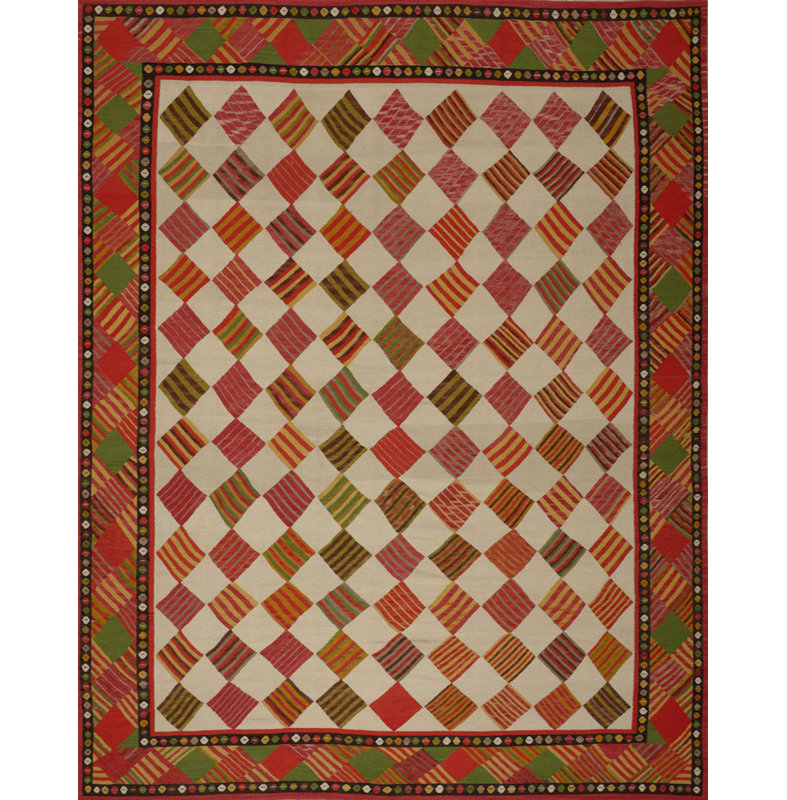 Geometric Area Rug in Beige/Red