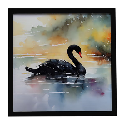 Black Swan Framed Metal Print