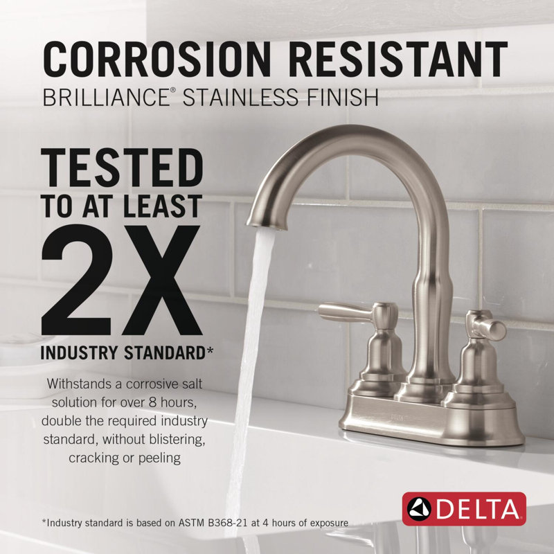 Two Handle Centerset Bathroom Faucet, Stainless