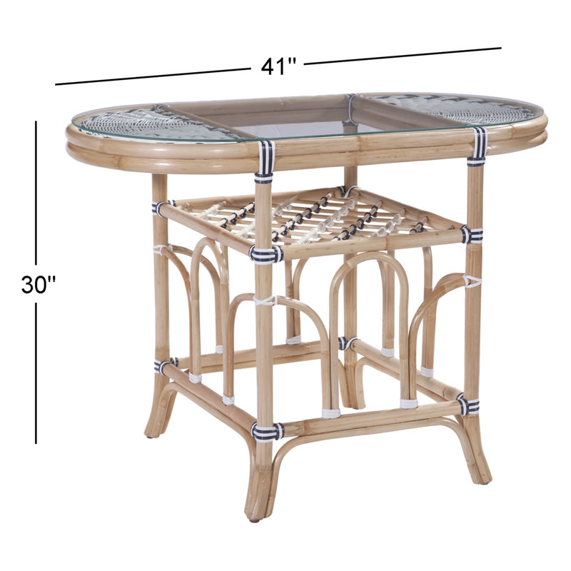 Pier Point Oval Glass Dining Table