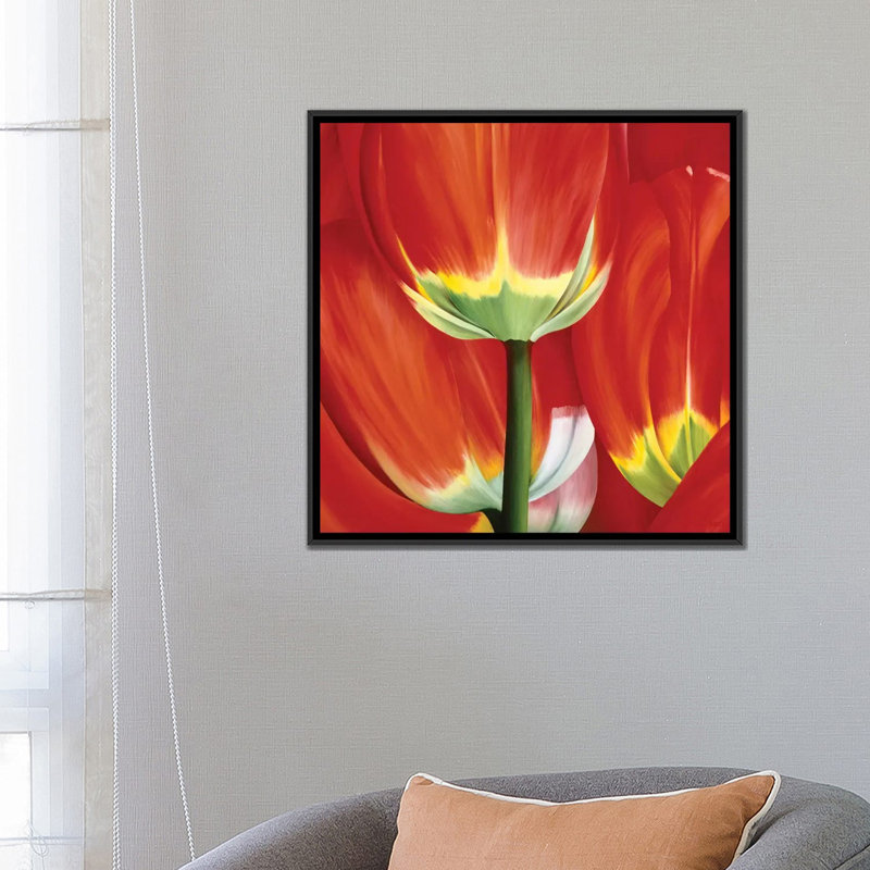 «Most Beautiful Tulip I», impression sur toile, H 18 po x l 18 po x P 1,5 po, Toile avec cadre noir, Pas de tapis