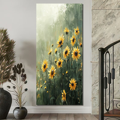 Duanys Vintage Rainy Day Sunflowers II - Art mural grand tournesols
