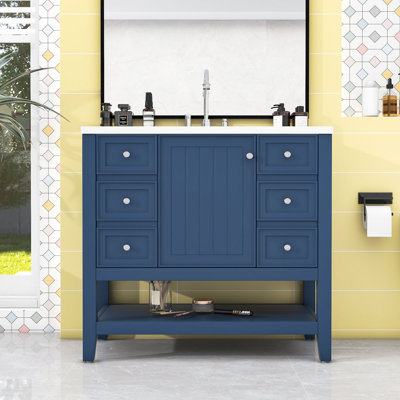 Bathroom Vanity with Sink Combo, One Cabinet and Three Drawers
