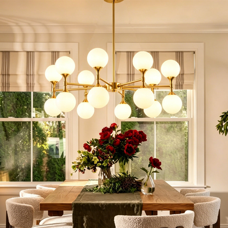 Azucena 16-Light Dimmable Sputnik Sphere Chandelier, Gold