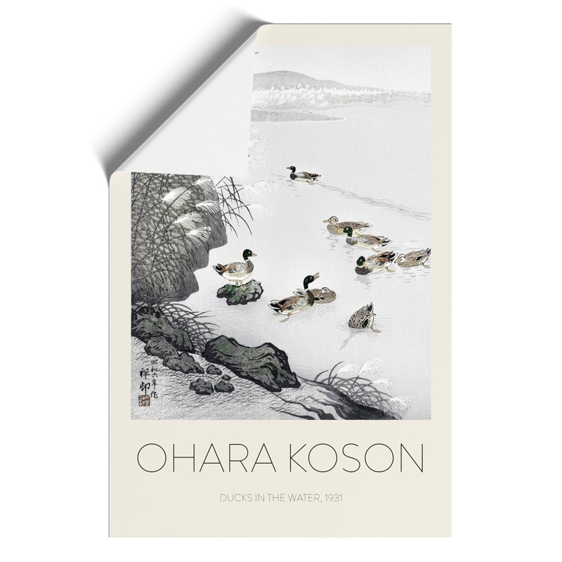 Mallard Ducks in the Water Print by Ohara Koson - Frameless Print, 30cm H x 21cm W x 0.1cm D