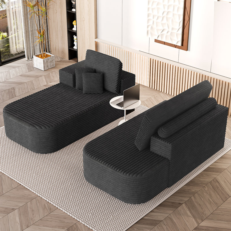 Boneless 106" Compressed Modular Sectional Sofa, With Deep Seats, Left Hand Facing