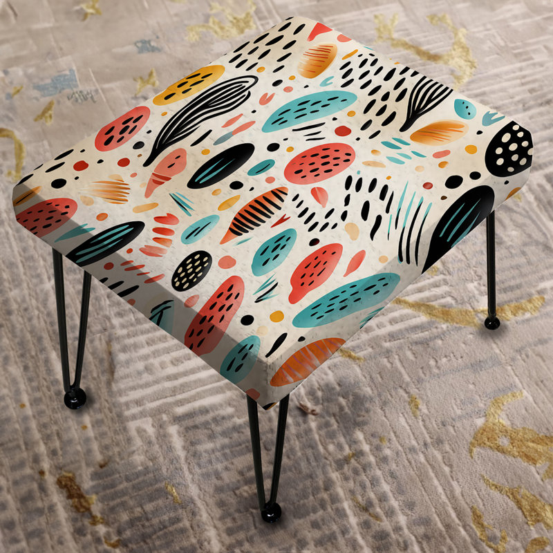 Light Color Tribal Animals Pattern - Geometric Rectangle Ottoman