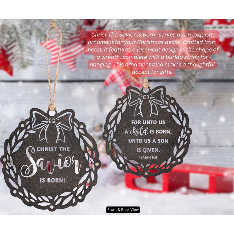 Ornement couronne en métal Christ Savior Bow